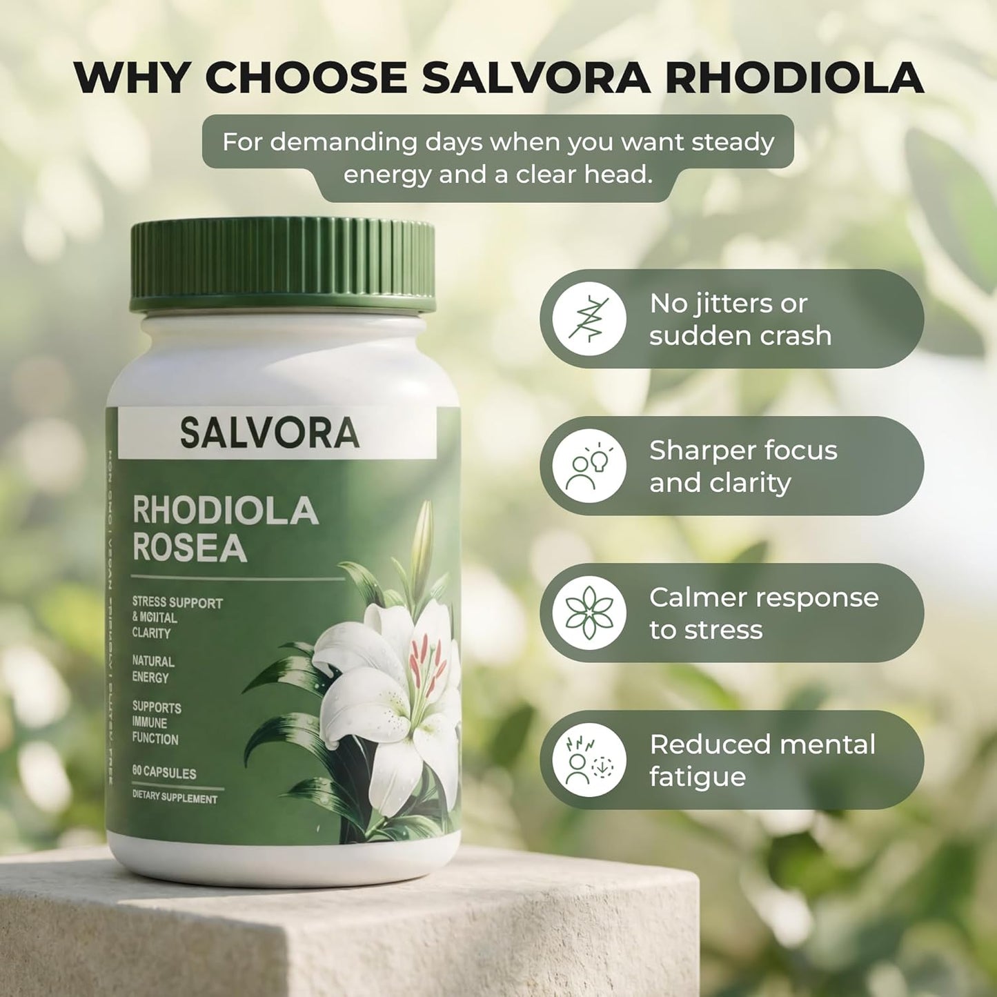 Salvora™ Rhodiola Rosea Capsules